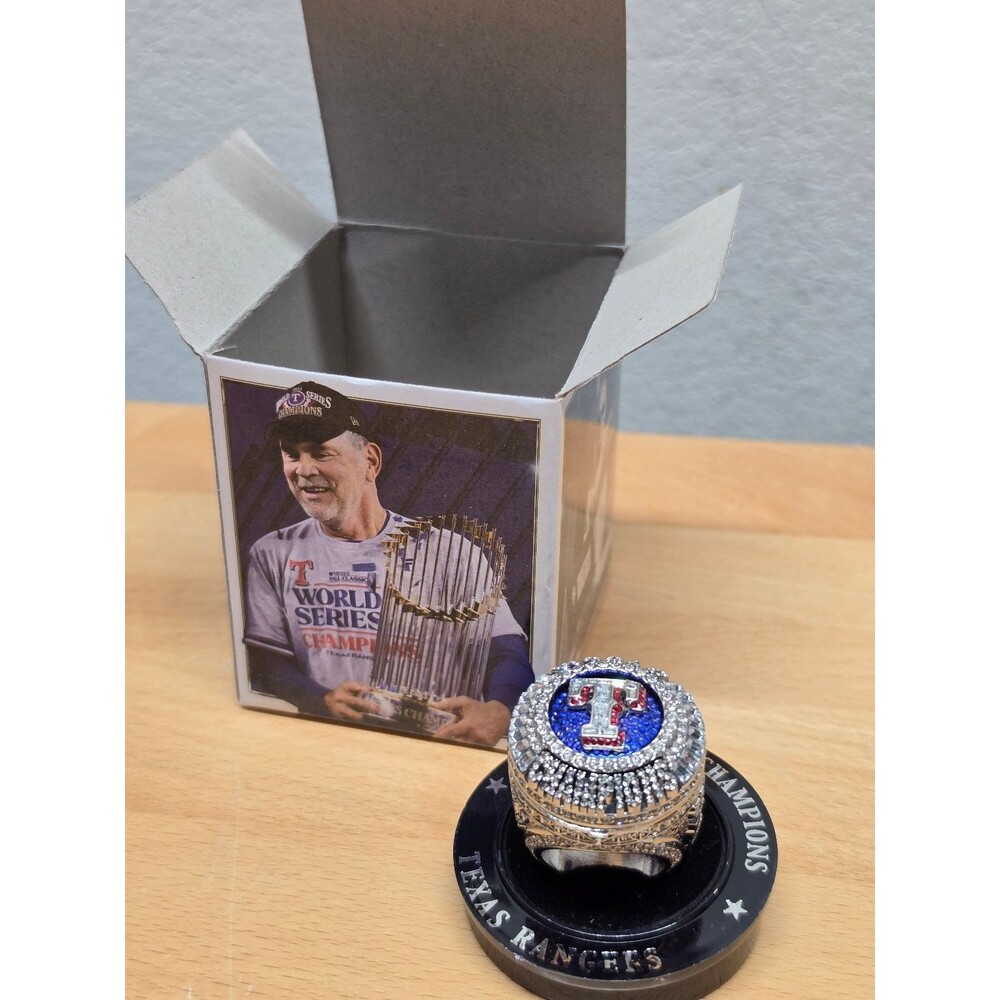 Texas Rangers 2023 World Series Champions Bruce Bochy Replica Ring & Stand MLB